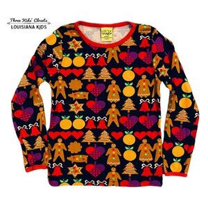 DUNS Sweden Sz 110 (5) Organic Christmas Gingerbread Man Shirt